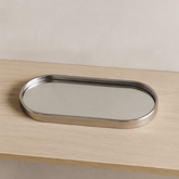 Bandeja Oval Espelhada Prata 22cm